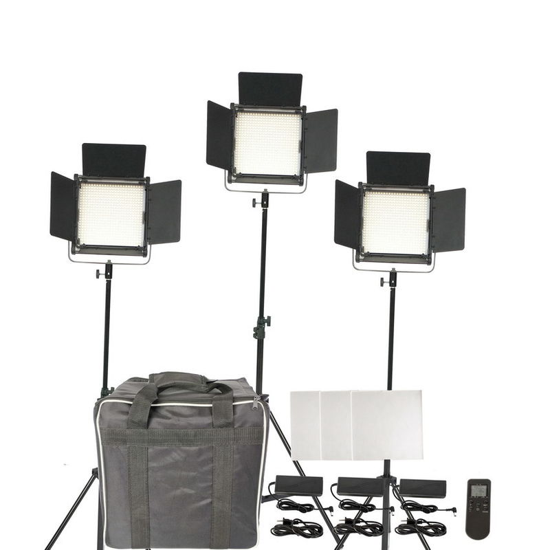 Alto CRI con 3 soportes ligeros, equipo del equipo ligero video portátil del LED del panel de la luz del LED proveedor